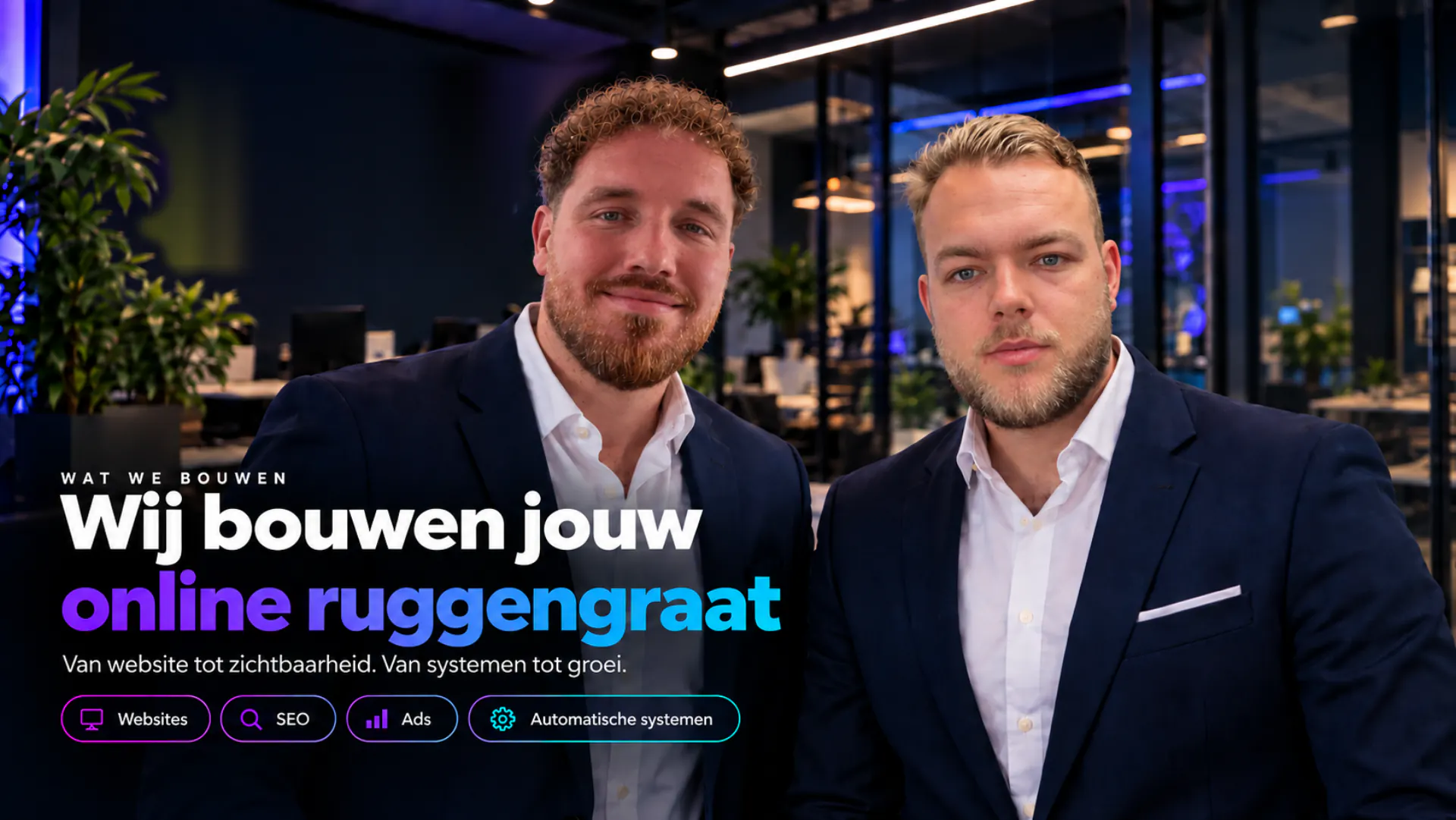Simon en Dikkie van DPS Media in het kantoor: wij bouwen jouw online ruggengraat, van website tot zichtbaarheid