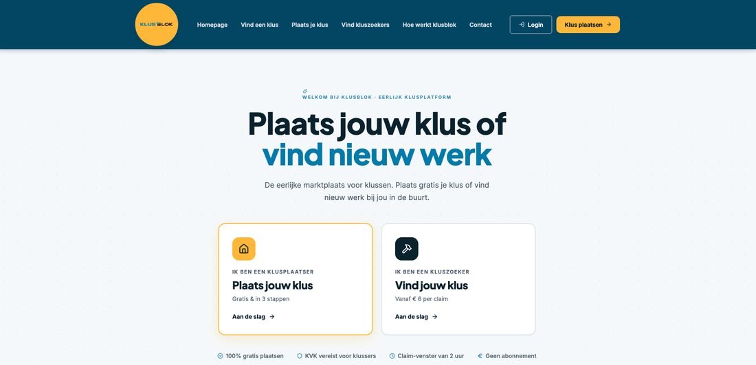 Klusblok — klusplatform gebouwd door DPS Media